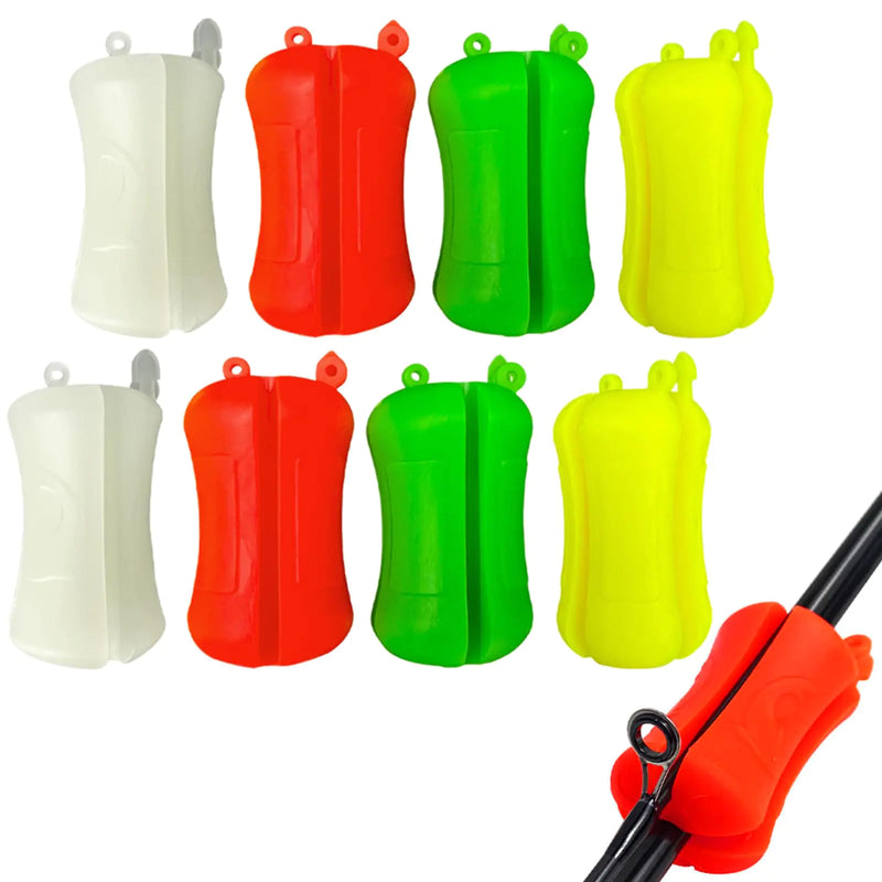 Naiveferry 8pcs Silicone Fishing Rod Holder Straps – Colorful Rod Clips, Wraps & Pole Accessories