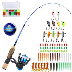 Sougayilang 26" Ice Fishing Rod Combo – Portable 2-Piece Spinning Reel & Jig Kit for Beginners