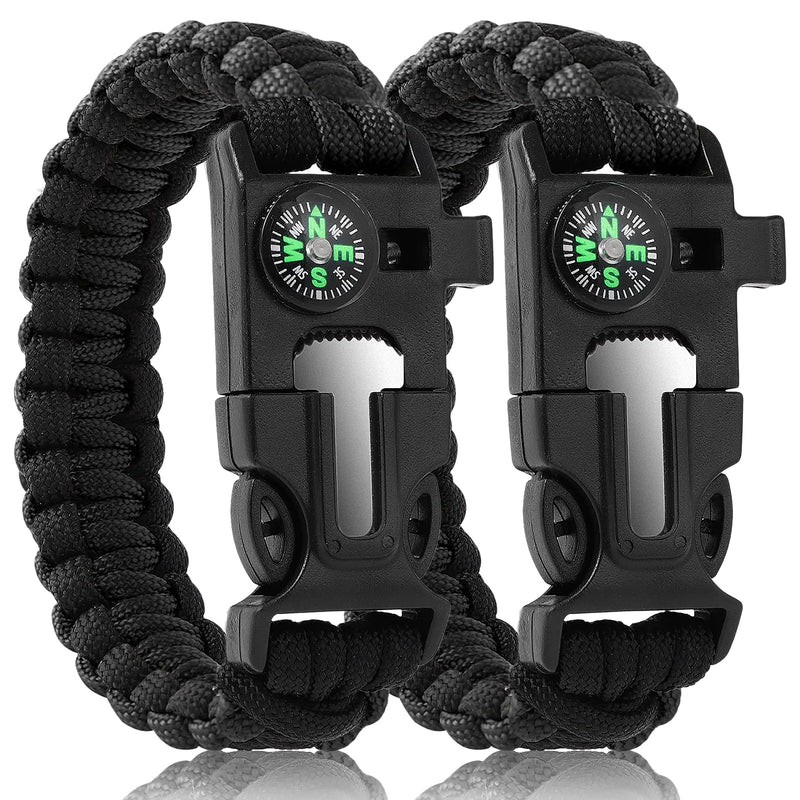 Oadnfa Paracord Survival Bracelet – 5-in-1 Tactical Camping Gear with Fire Starter, Compass, Whistle