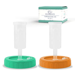 Elementi Fermentation Lids – 2 Pack Wide Mouth Mason Jar Airlock Lids for Sauerkraut & Kimchi