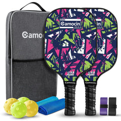 Pickleball Paddles Set of 2 – USAPA Approved Fiberglass Rackets with 4 Balls & Carry Bag
