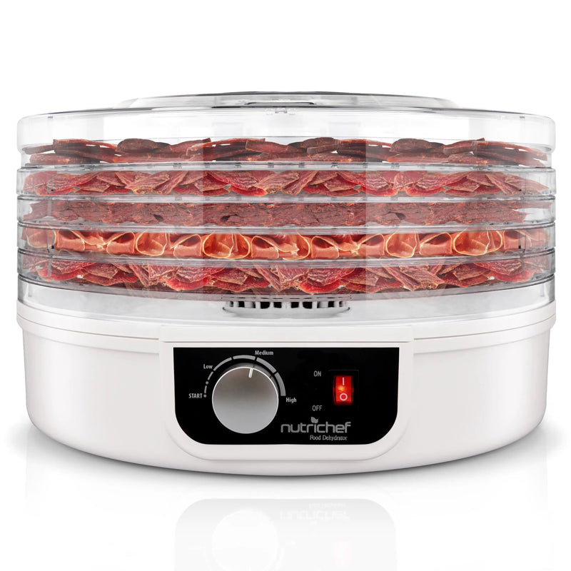 NutriChef Food Dehydrator – 5 Tray Electric Countertop Machine for Jerky, Fruits & Vegetables