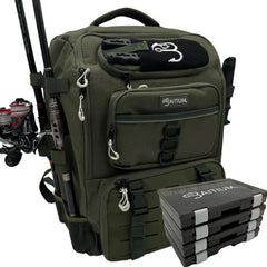 Baitium 40L Fishing Tackle Backpack with Rod Holders, Cooler Pocket & Rain Cover – Green
