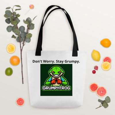Grumpyfrog Holdings Tote Bag – Durable All-Over Print Carryall with Cotton Straps