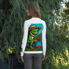 Women’s Grumpyfrog Rash Guard – UPF 50+ Long Sleeve Sun Protection Swim Shirt