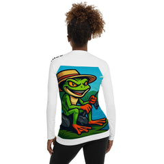 Women’s Grumpyfrog Rash Guard – UPF 50+ Long Sleeve Sun Protection Swim Shirt