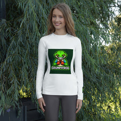 Women’s Grumpyfrog Rash Guard – UPF 50+ Long Sleeve Sun Protection Swim Shirt
