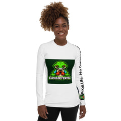 Women’s Grumpyfrog Rash Guard – UPF 50+ Long Sleeve Sun Protection Swim Shirt