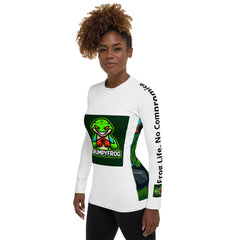 Women’s Grumpyfrog Rash Guard – UPF 50+ Long Sleeve Sun Protection Swim Shirt