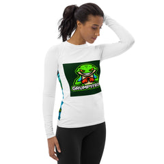 Women’s Grumpyfrog Rash Guard – UPF 50+ Long Sleeve Sun Protection Swim Shirt