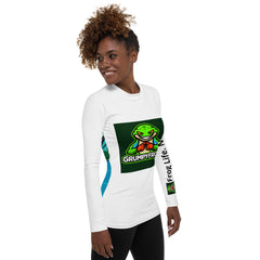 Women’s Grumpyfrog Rash Guard – UPF 50+ Long Sleeve Sun Protection Swim Shirt