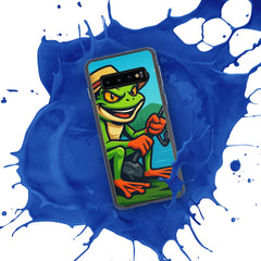 Clear Samsung® Phone Case with Grumpyfrog Logo – Slim, Scratch-Resistant & Wireless Charging Compatible