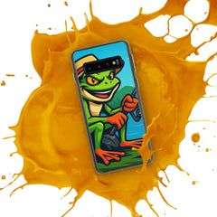 Clear Samsung® Phone Case with Grumpyfrog Logo – Slim, Scratch-Resistant & Wireless Charging Compatible