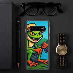 Clear Samsung® Phone Case with Grumpyfrog Logo – Slim, Scratch-Resistant & Wireless Charging Compatible