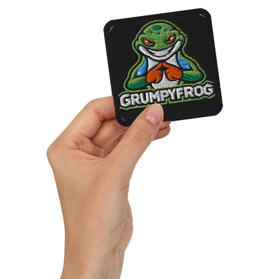 Custom Embroidered Patches with Grumpyfrog Logo | Iron-On, Sew-On, or Pin Attachments