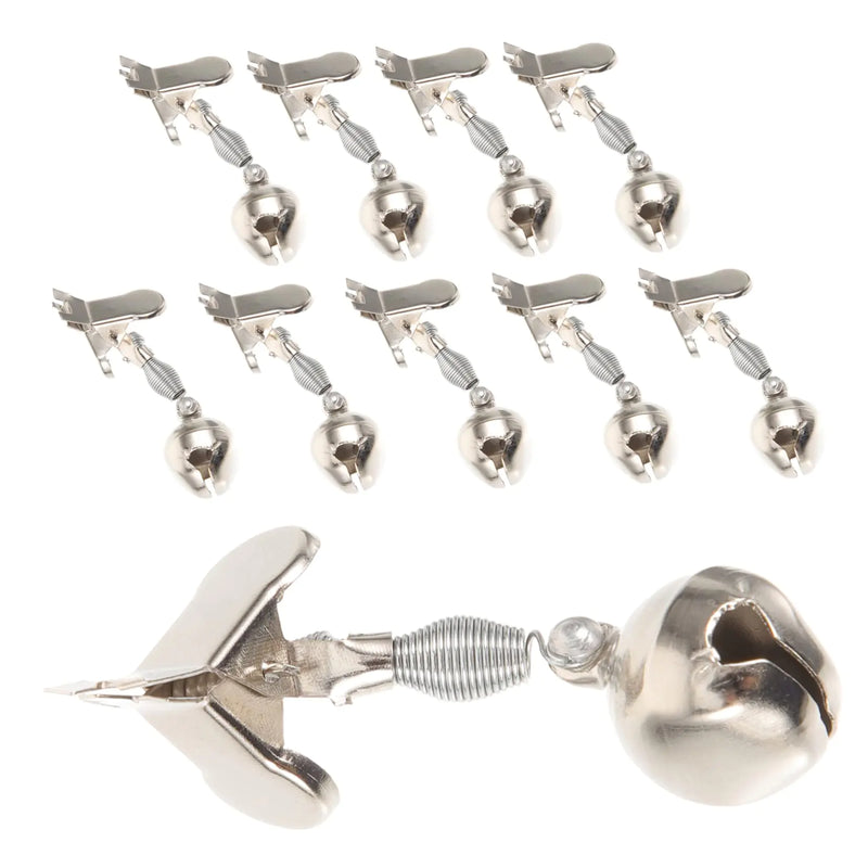 Milisten 10pcs Fishing Rod Alarm Bells – Metal Bite Alert Bells for Night Sea & Freshwater Fishing