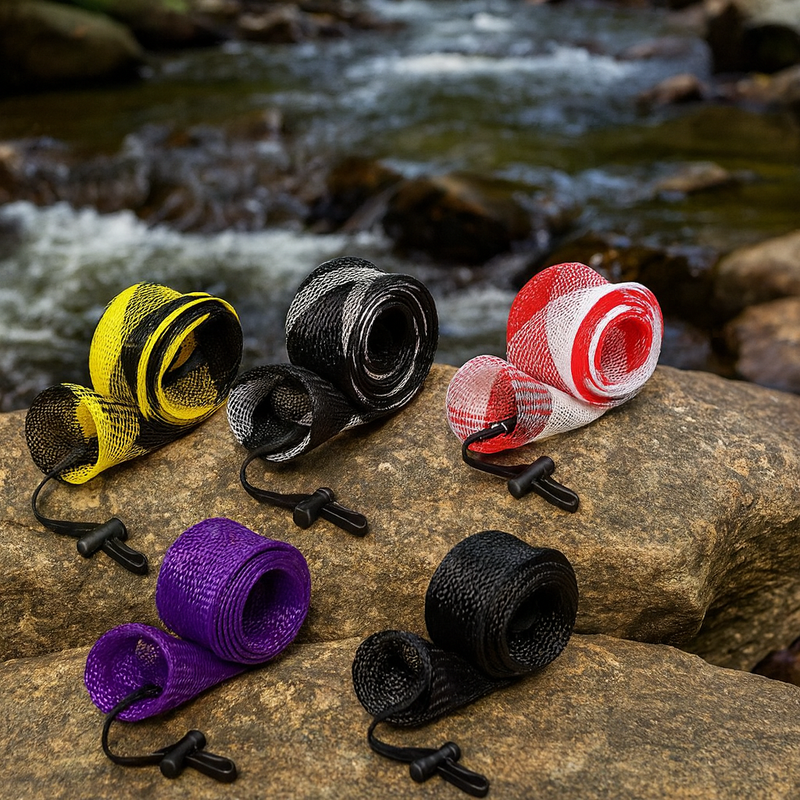 KPEPIX 5PCS Fishing Rod Sleeves with Lanyard – Protective Rod Covers for Casting & Fly Rods