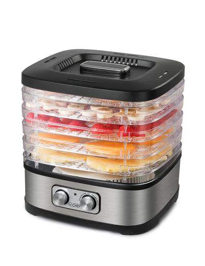 COMMERCIAL CHEF Food Dehydrator – Stainless Steel Machine with 5 Adjustable Trays for Jerky & Veggies