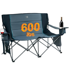 TIMBER RIDGE Oversized Double Camping Chair – 2 Person Folding Loveseat w/ Cup Holders 600lb