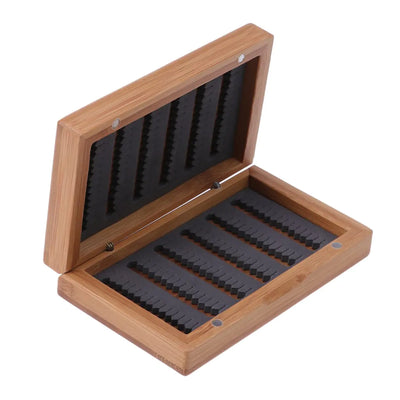 BCOATH Bamboo Fishing Tackle Box – Wooden Fly Fishing Organizer for Hooks, Lures & Baits