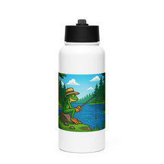 Grumpyfrog Stainless Steel Water Bottle – 32oz Insulated with Straw Lid