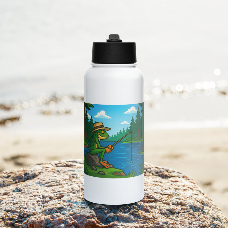 Grumpyfrog Stainless Steel Water Bottle – 32oz Insulated with Straw Lid