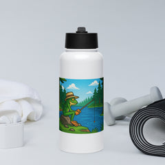 Grumpyfrog Stainless Steel Water Bottle – 32oz Insulated with Straw Lid