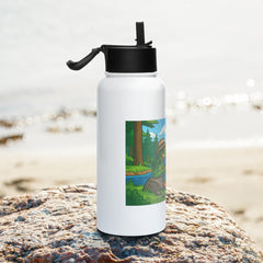 Grumpyfrog Stainless Steel Water Bottle – 32oz Insulated with Straw Lid