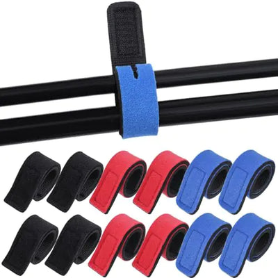 Dimeho 12PCS Fishing Rod Straps – Elastic Neoprene Rod Ties for Casting & Spinning Rods