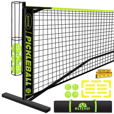 Bltend Pickleball Net 22ft Regulation Set – Portable Court Kit with Balls & Carry Bag
